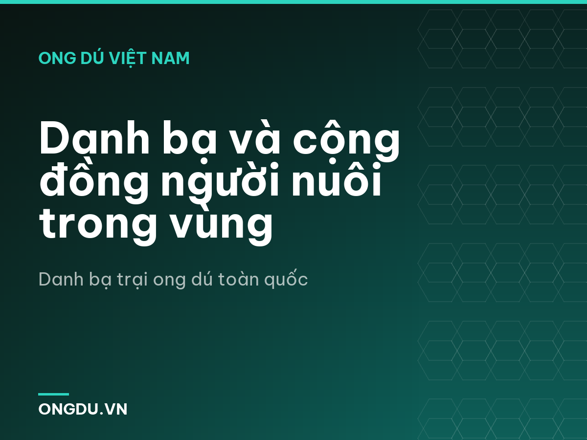 Danh bạ và cộng đồng người nuôi trong vùng
