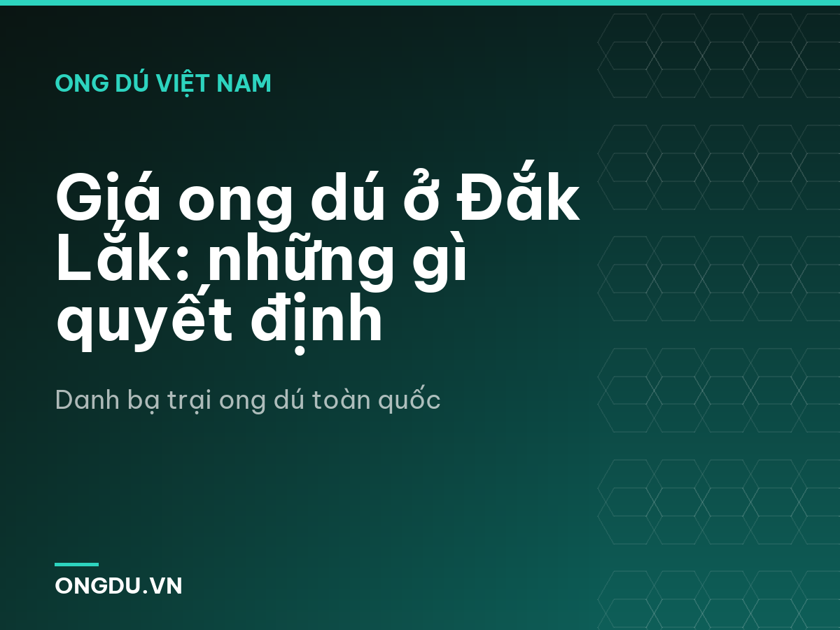 Giá ong dú ở Đắk Lắk: những gì quyết định