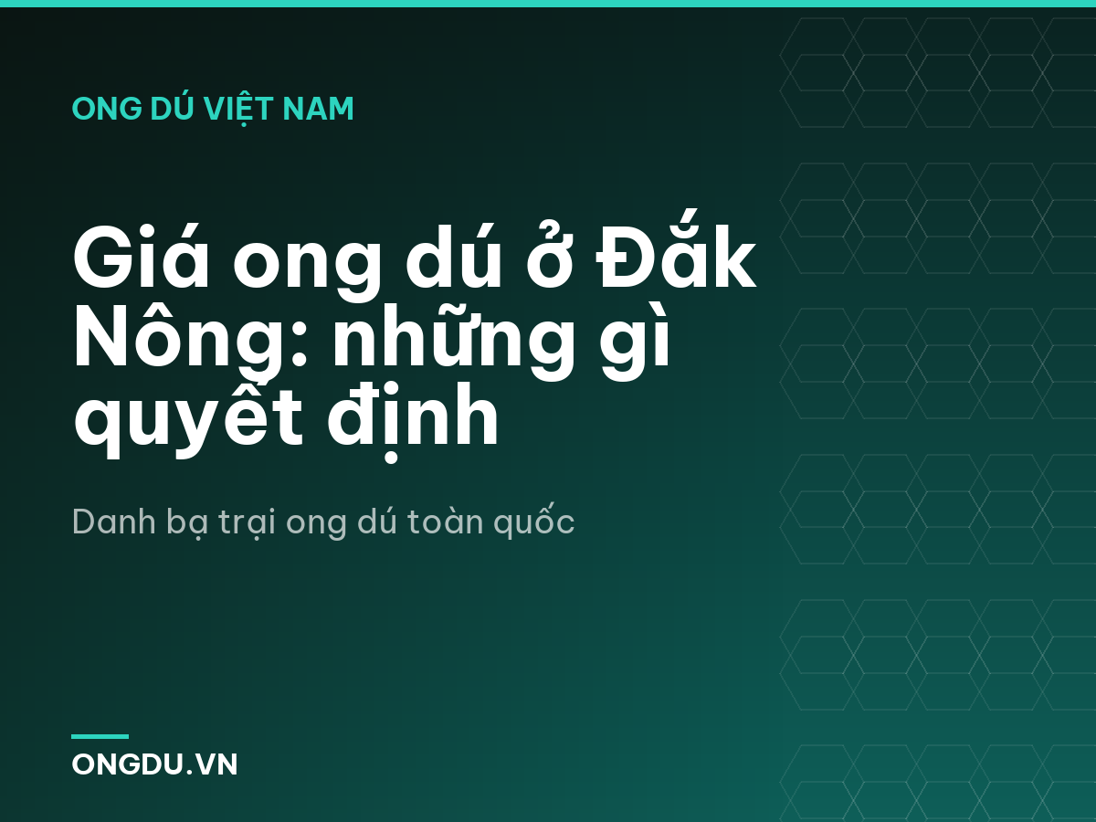 Giá ong dú ở Đắk Nông: những gì quyết định