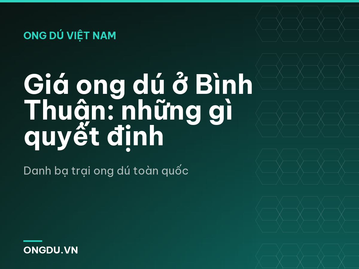 Giá ong dú ở Bình Thuận: những gì quyết định