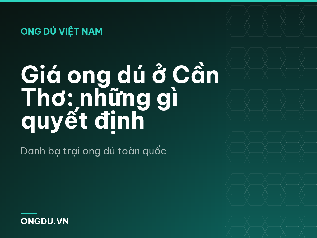 Giá ong dú ở Cần Thơ: những gì quyết định