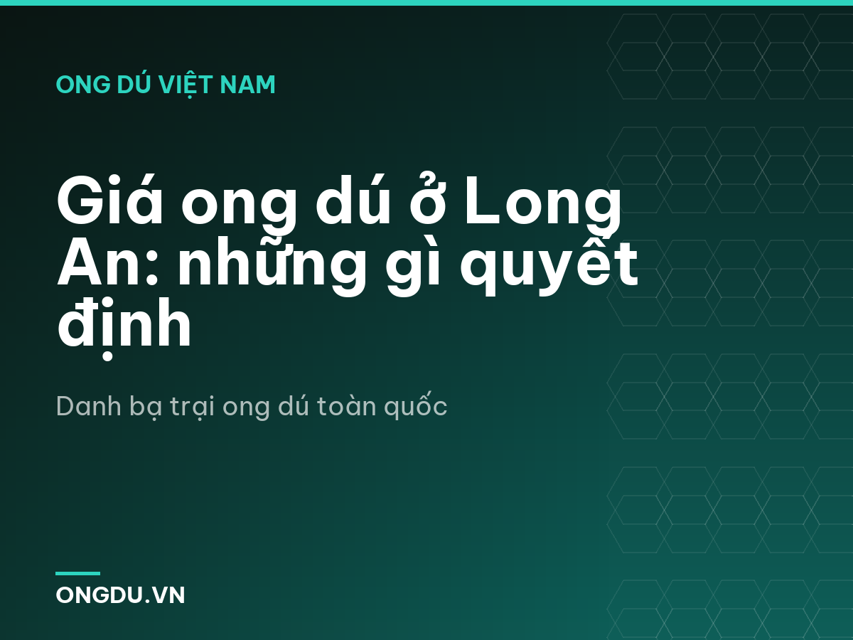 Giá ong dú ở Long An: những gì quyết định