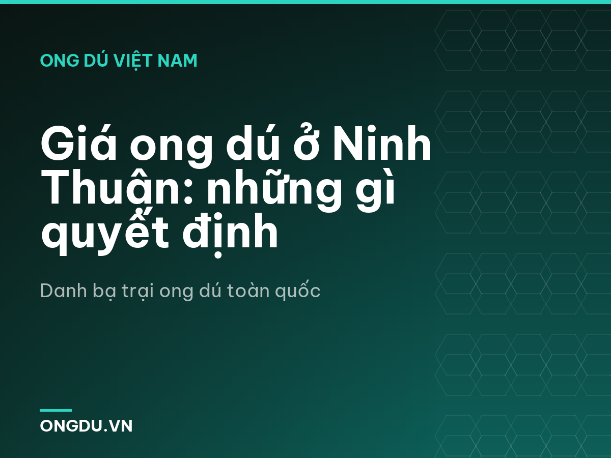 Giá ong dú ở Ninh Thuận: những gì quyết định