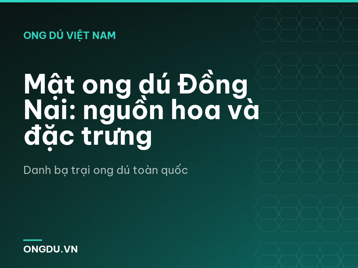 Mật ong dú Đồng Nai: nguồn hoa và đặc trưng