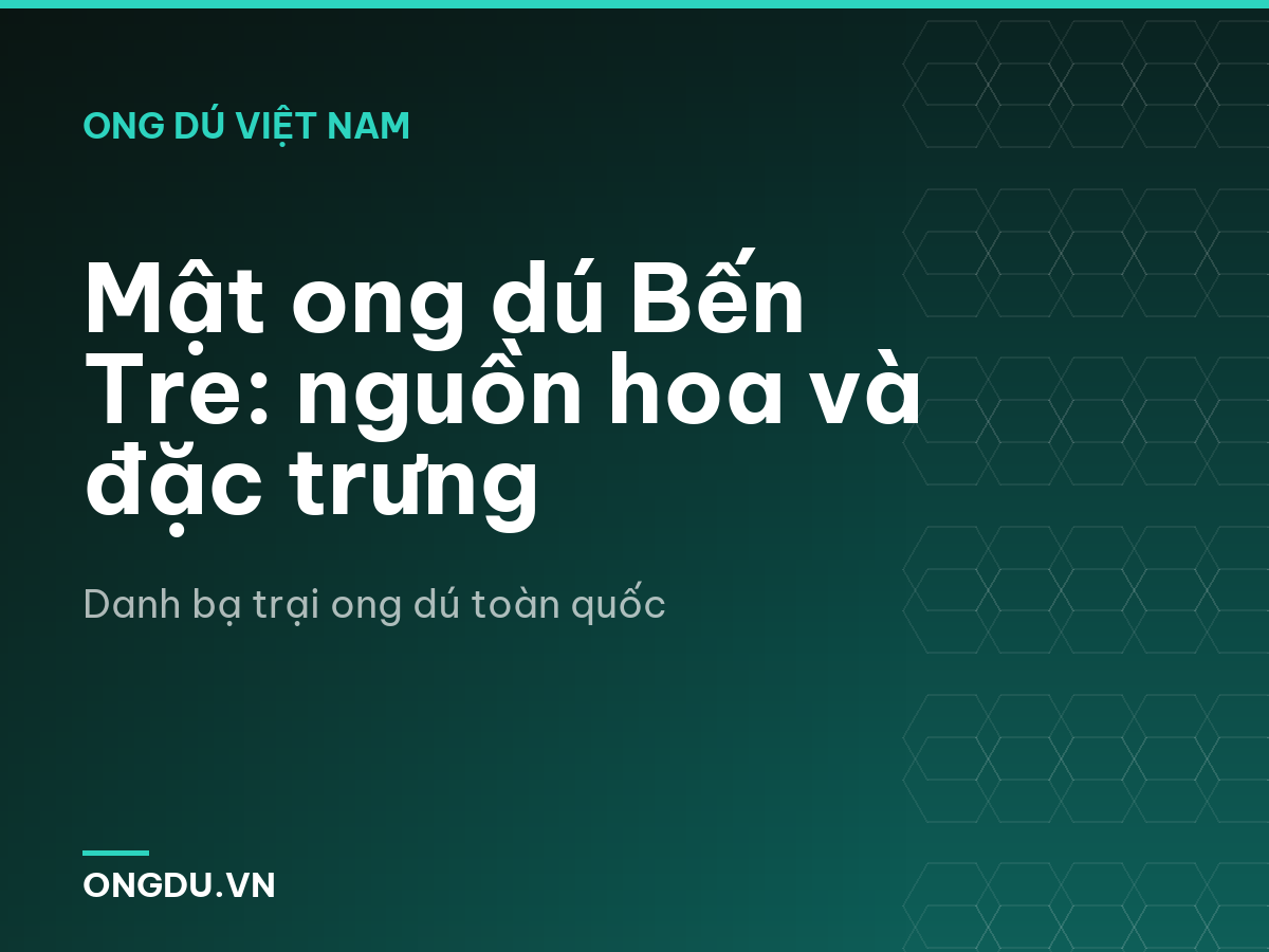 Mật ong dú Bến Tre: nguồn hoa và đặc trưng