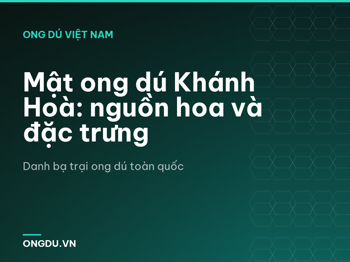 Mật ong dú Khánh Hoà: nguồn hoa và đặc trưng