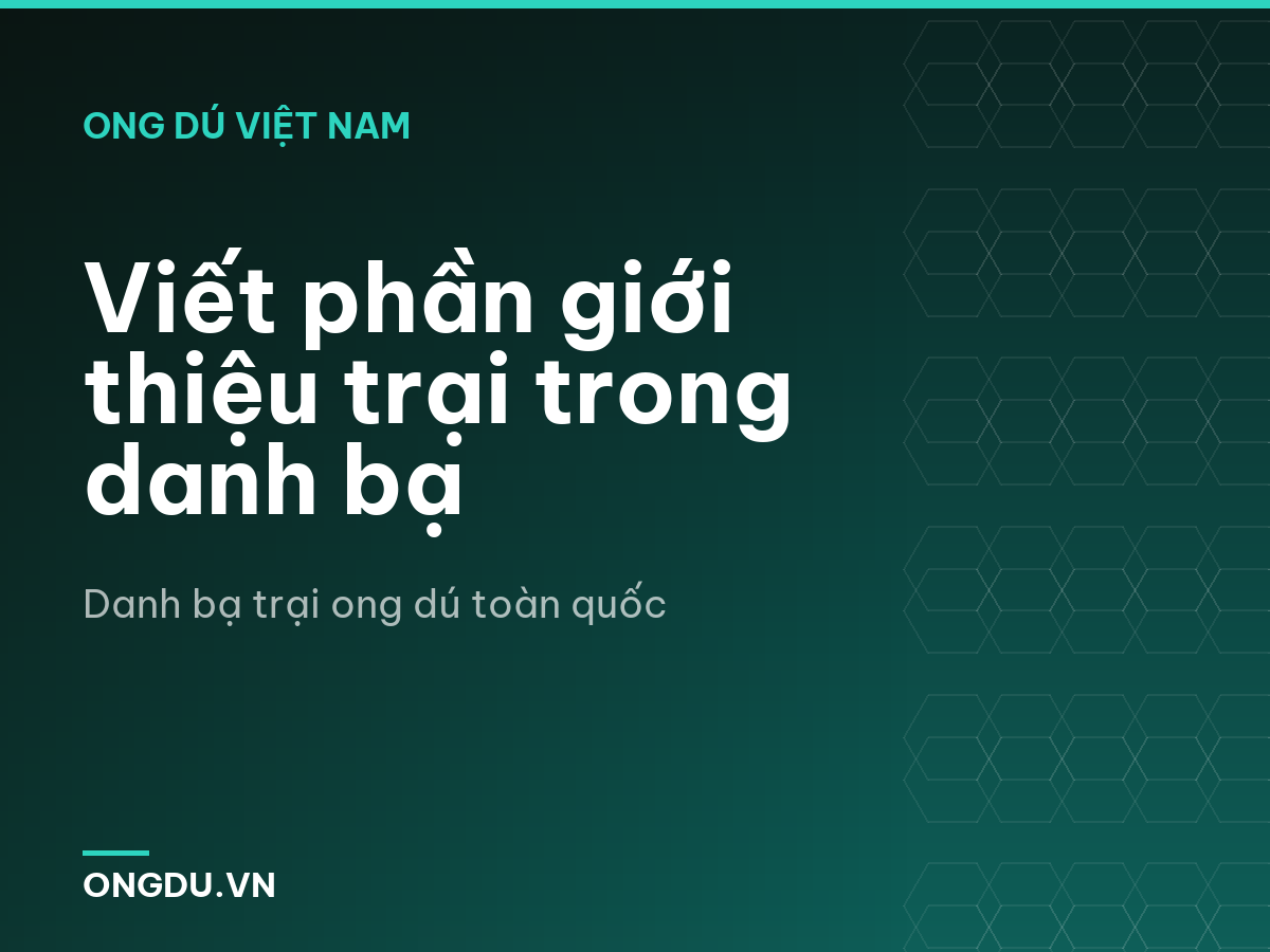 Viết phần giới thiệu trại trong danh bạ